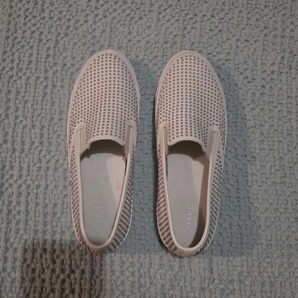 Coach White Slip-On Sneakers